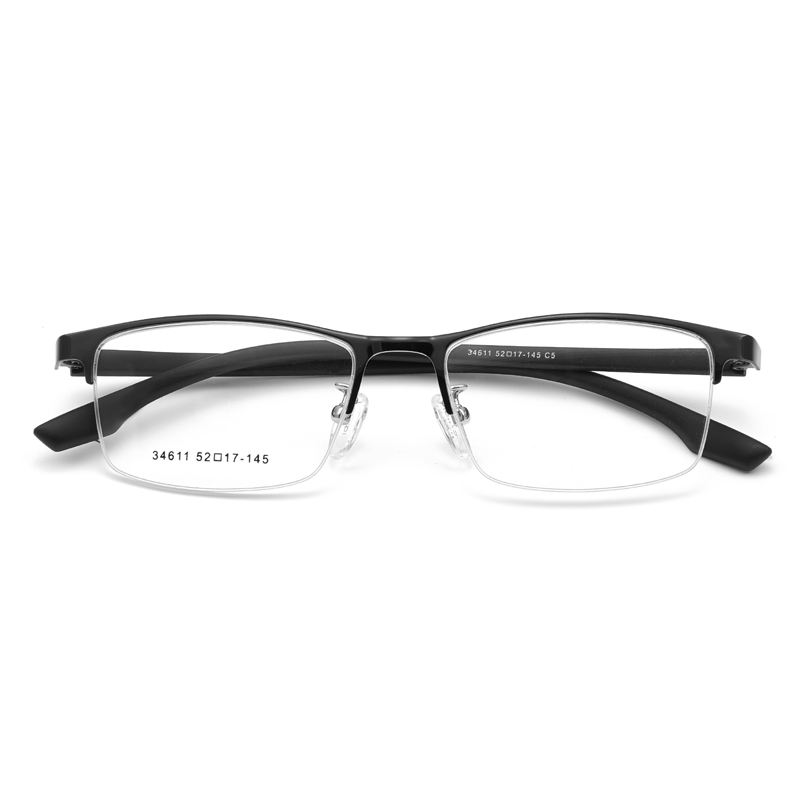 34611 Minimalistické polorámové hypoalergénne zliatinové okuliare