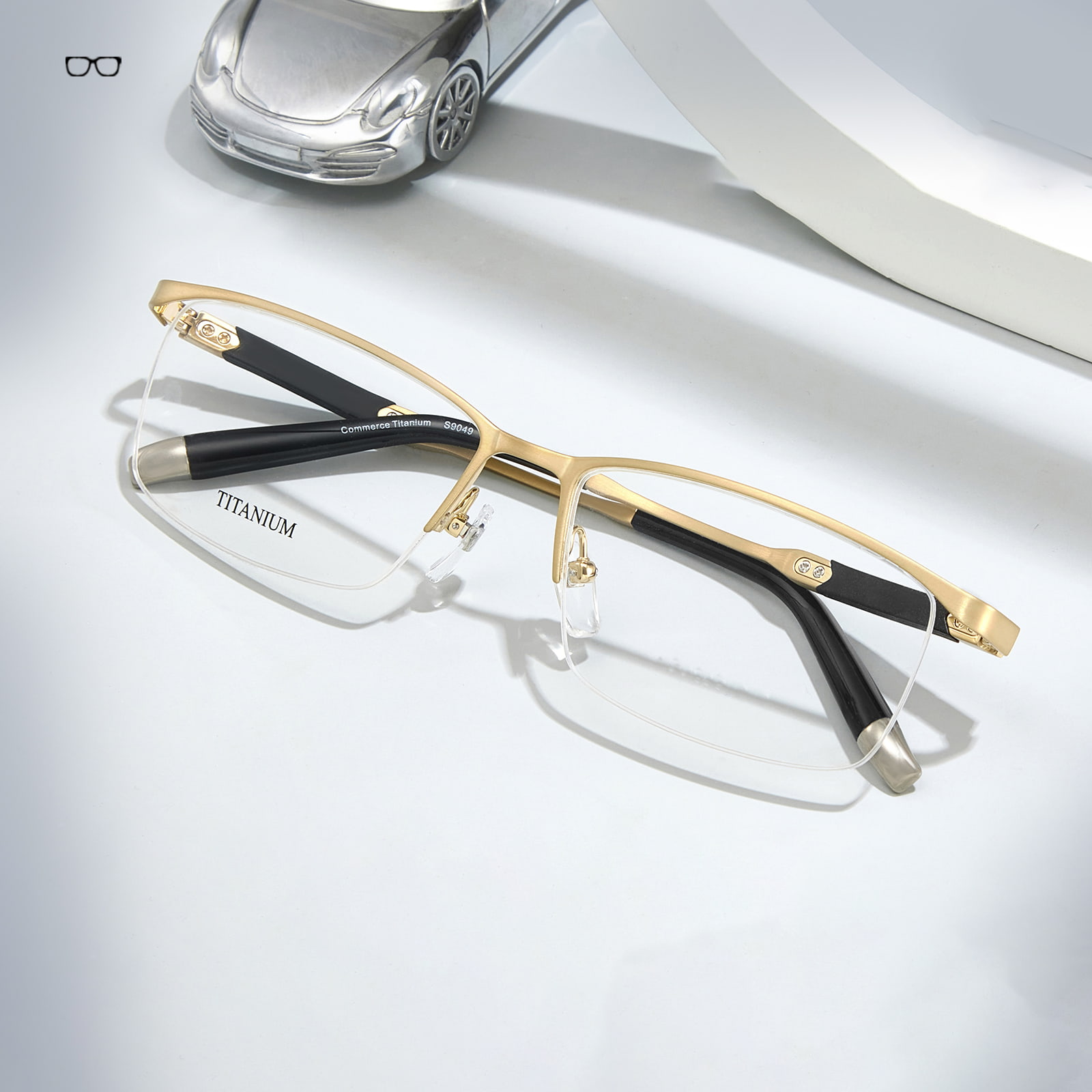 S9049 High-End polorámové nedeformovateľné čisté titánové okuliare
