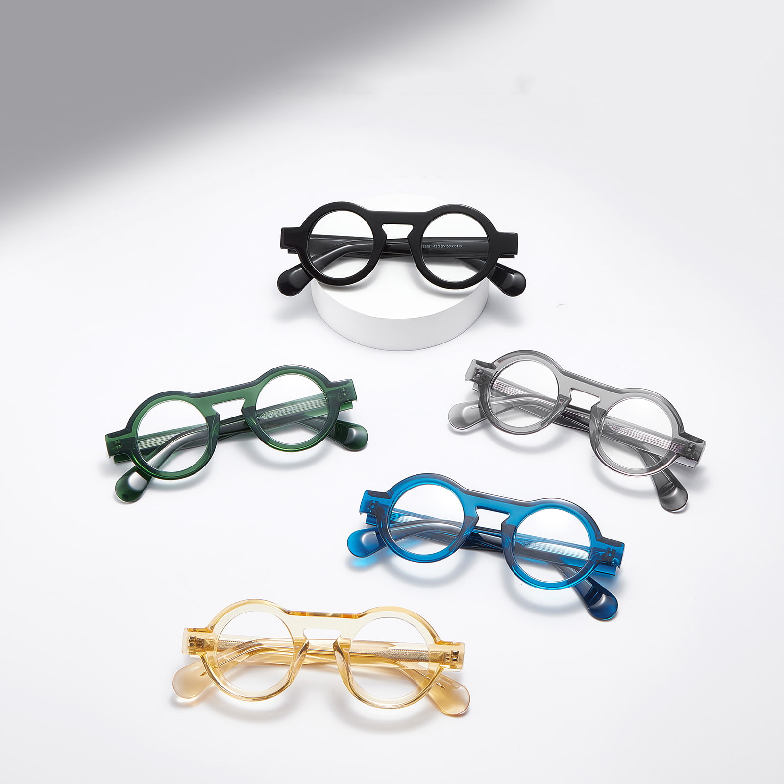 RD29001 Rock malé acetátové okuliare s okrúhlym rámom